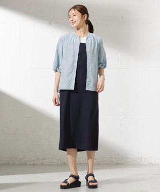 J.PRESS LADIES L 【WEB限定カラーあり・洗える】Lightジョーゼット キャミ ワンピース ネイビー系
