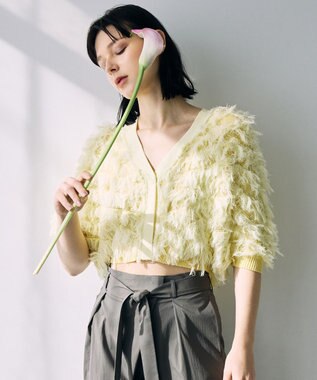 自由区 【カトリエムブーケ】Cardigan tout doux フリンジカーディガン
