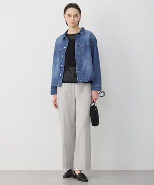 ICB L パネルパターンメッシュ ニットプルオーバー ブラック