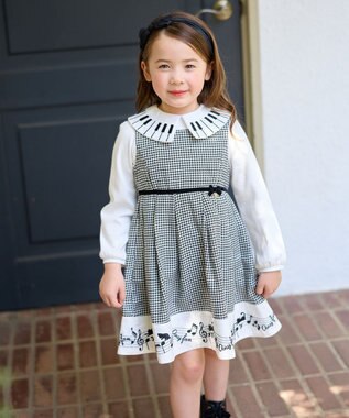 ANY KIDS モノトーン音符ジャンパースカート 千鳥