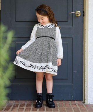 ANY KIDS モノトーン音符ジャンパースカート 千鳥