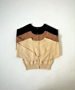 Feroux 【洗える】2WAY パールボタン カーディガン アイボリー系