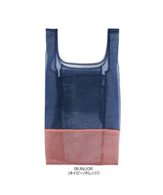 ROOTOTE 0376【直営店限定商品：オーガンジーエコバッグ】/ EU.RSルーショッパー.MID.SUK-A 06：ネイビー/オレンジ