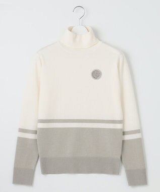 23区GOLF 【WOMEN】【ウォッシャブル 】バイカラー ニットソー ホワイト系