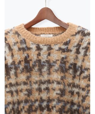 Te chichi チェックジャガードニットプルオーバー ベージュ