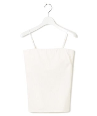 23区 L 【洗える】ベアトップ パッド付き キャミソール ホワイト系