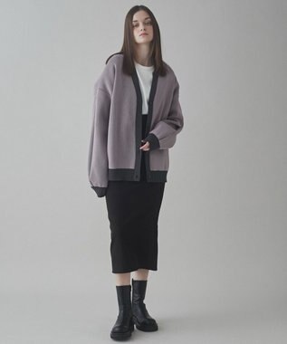 WEGO クリアライトリバーシブルカーディガン ダークグレー