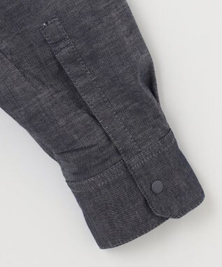 SHARE PARK LADIES 【UVカット・撥水・ストレッチ】イージーデニムノーカラーシャツ ネイビー系