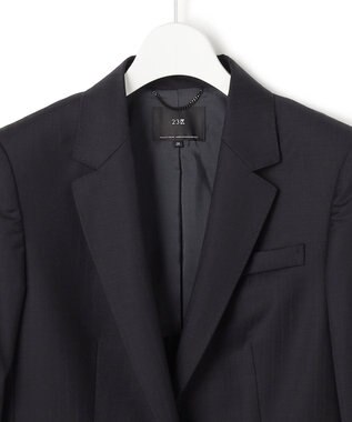 23区 【セットアップ対応】ファインネスウール 一つ釦 ジャケット ネイビーストライプ
