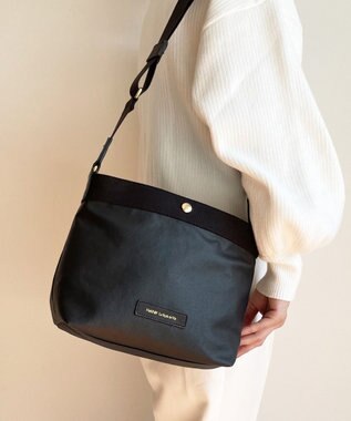 Hekhèr Le Style de Vie 新色追加【日本製】PUコートコットンキャンバス ショルダーバッグ ブラック