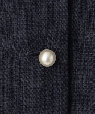 Feroux 【洗える】パールボタンジャケット×スカート セットアップ ネイビー系