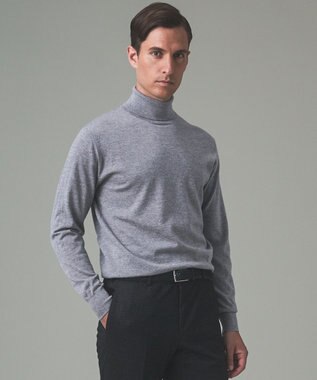  新色追加【洗える/チクチクしにくい/ピリングしにくい】イタリア糸 ハイゲージ タートルネックニット_WOOL100％