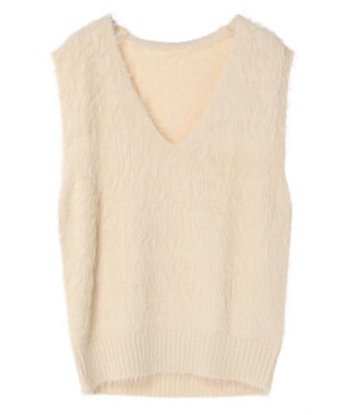 Green Parks ・Ｐｅｔｉｔ　Ｆｌｅｕｒ　シャギーニットベスト Ivory