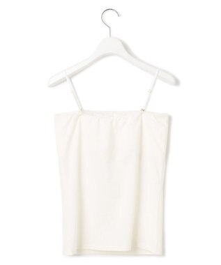 23区 L 【洗える】ベアトップ パッド付き キャミソール ホワイト系