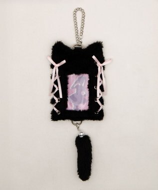 WEGO 【痛バ＆推し活グッズ】なりきりネコカードホルダーキーホルダー ブラック