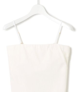 23区 L 【洗える】ベアトップ パッド付き キャミソール ホワイト系