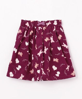 ANY KIDS アニマル 総柄 スカパン ボルドー系