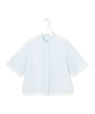 ICB L オーガンコンビシャーティング クロップドシャツ クラウドサックス