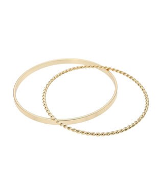 AMERICAN HOLIC ２ＳＥＴシンプルメタルバングル Gold