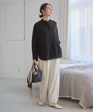 WEGO 着丈が選べる オーバーサイズ バンドカラー シャツ / ストライプ / 無地 ブラック