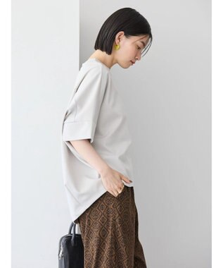 AMERICAN HOLIC 抗菌防臭＋接触冷感　コクーンカットプルオーバー Gray Beige