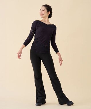 Chacott 【ノーソーイングニット】リバーシブルボートネックトップ ブラック