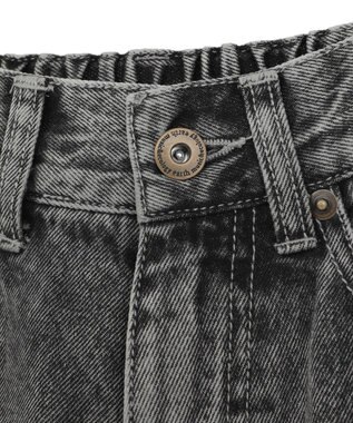 earth music&ecology 裾レースデニムパンツ Black