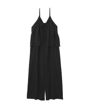 Green Parks ジャガードフリルサロペット Black