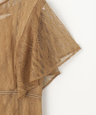 ANY SIS 【洗える】ストライプレーシー ドレス マスタード