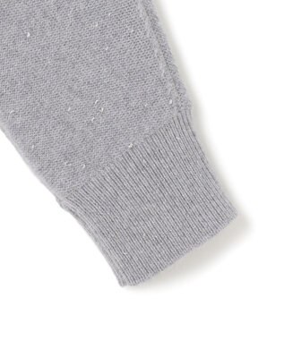 ICB 【洗える】ソフトカシミヤミックス ラメノットヤーンニット ライトグレー系