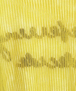 Green Parks テープロゴ透かしニットプルオーバー Yellow