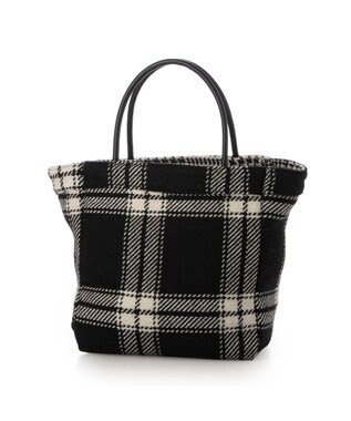 UNBILLION VERYコラボ カシュカシュ cachecache / ウールリバーシブルチェックトートバッグ ブラック