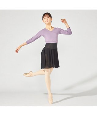 Chacott カシュクールトップ グレイッシュライラック