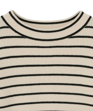 Green Parks ラメライン入りリブニットプルオーバー Border