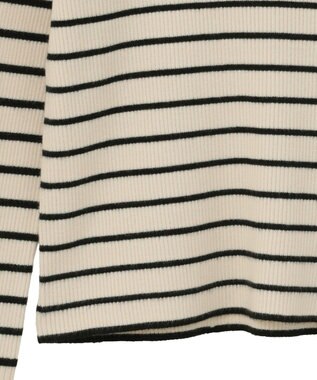 Green Parks ラメライン入りリブニットプルオーバー Border