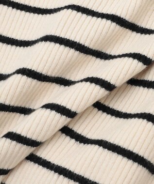 Green Parks ラメライン入りリブニットプルオーバー Border