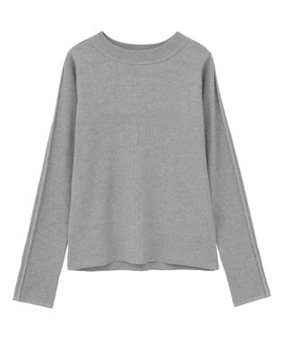 Green Parks ラメライン入りリブニットプルオーバー Gray Mixture