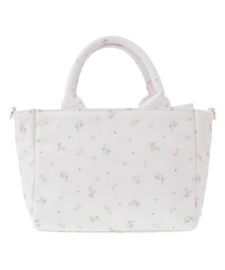 Maison de FLEUR ピンクマニアフラワープリントフリル2Wayトート Pink