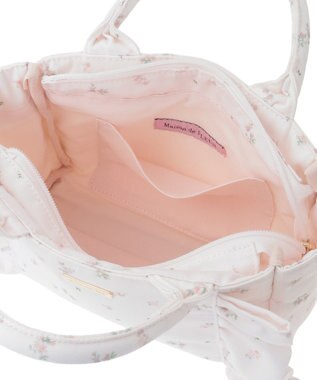 Maison de FLEUR ピンクマニアフラワープリントフリル2Wayトート Pink