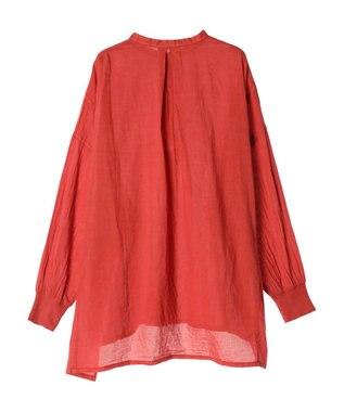 CRAFT STANDARD BOUTIQUE シアーボイルピグメント染めバンドカラーシャツ Dark Red