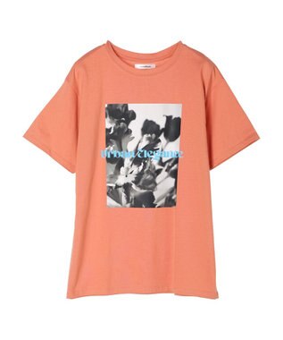 Green Parks レトロフラワーロゴ入りプリントＴシャツ Orange
