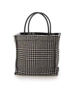 UNBILLION VERYコラボ カシュカシュ cachecache / ウールリバーシブルチェックトートバッグ ブラック