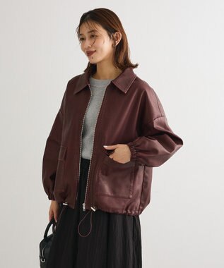 Green Parks ・ＥＬＥＮＣＡＲＥ　ＤＵＥ　フェイクレザーブルゾン Bordeaux