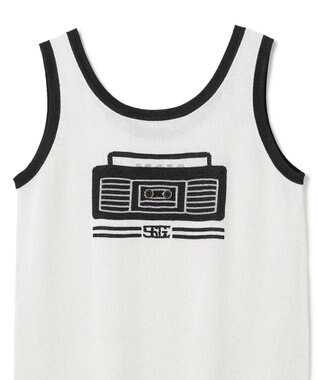 GRACE CONTINENTAL ラメニットノースリーブ ホワイト