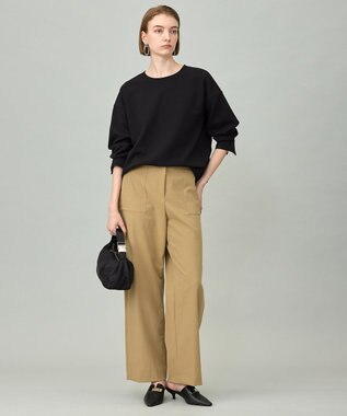 ICB 【洗える】ストレッチピーチツイル バレルパンツ チノ系