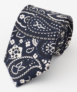 JOSEPH ABBOUD 【日本製】ペイズリープリント ネクタイ ネイビー系6