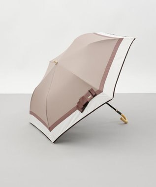 AURORA 【 Beaurance （ビューランス）】サマーシールド　リボン切り継ぎ加工晴雨兼用パラソル（折りたたみ） ベージュ