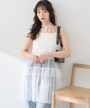 earth music&ecology チュールミニキャミワンピース