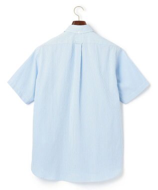 J.PRESS MEN 【クールマックス】サッカーストライプ／マイクロギンガムチェック シャツ/B.D サックスブルー系3