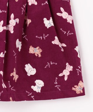 ANY KIDS アニマル 総柄 スカパン ボルドー系